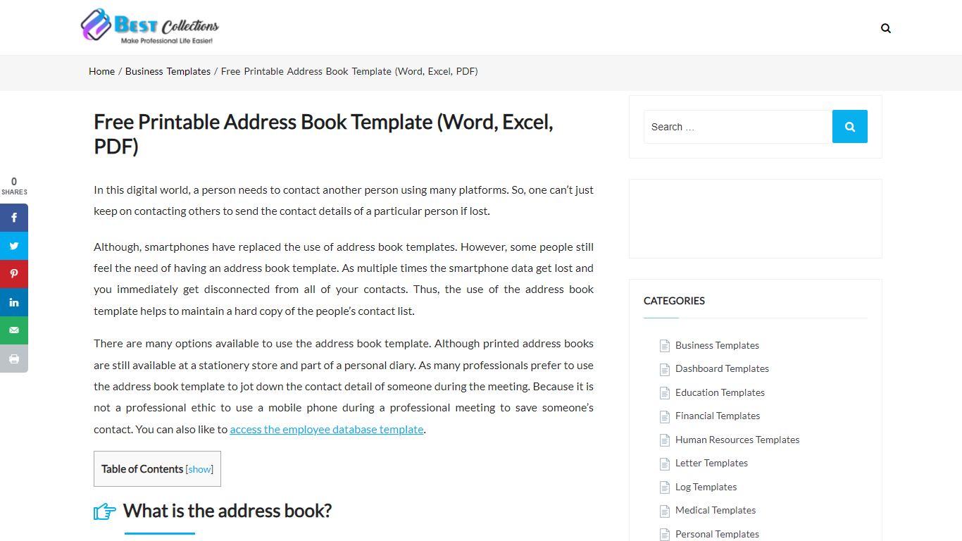 Free Printable Address Book Template (Word, Excel, PDF)